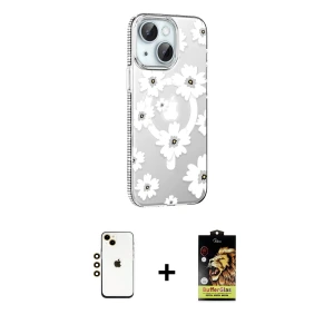 ieg™ iPhone 14 Kılıf Yörünge Işık Prime - Siyah Buffer Cam Ekran Koruyucu + Shine Kamera Lens - GD