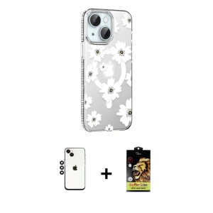 ieg™ iPhone 14 Kılıf Yörünge Işık Prime - Siyah Buffer Cam Ekran Koruyucu + Shine Kamera Lens - SH
