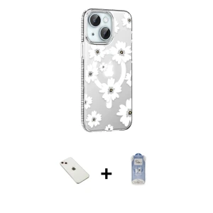 ieg™ iPhone 14 Kılıf Yörünge Işık Prime - Siyah Joko Magic 5D Cam + Diamond Kamera Lens - PE