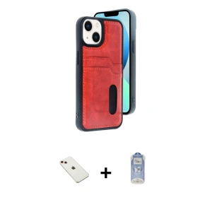 ieg™ iPhone 14 Kılıf Yörünge Işık Serisi - Siyah Joko Magic 5D Cam + Diamond Kamera Lens - KI