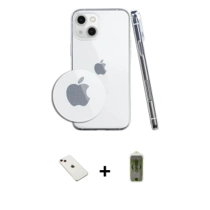 ieg™ iPhone 14 Kılıf Zirve Doku - Siyah Joko Magic 5D Hayalet Cam + Diamond Kamera Lens - KI