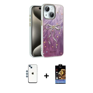 ieg™ iPhone 14 Kılıf Zirve Modern Prime - Siyah Buffer Hayalet Cam Ekran Koruyucu + Shine Kamera Lens - MI