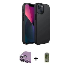 ieg™ iPhone 14 Plus Kılıf Kozmos Yansıma Özel Seri - Siyah Joko Magic 5D Hayalet Cam + Raze Metal Kamera Lens - GS