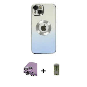ieg™ iPhone 14 Plus Kılıf Kutup Yansıma Özel Seri - Siyah Joko Magic 5D Hayalet Cam + Raze Metal Kamera Lens - GS