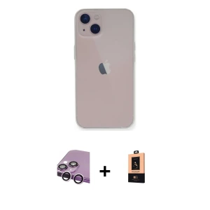 ieg™ iPhone 14 Plus Kılıf Yadigar Yansıma Serisi - Şeffaf Maxco Cam Ekran Koruyucu + Raze Metal Kamera Lens - MR
