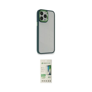 ieg™ iPhone 14 Pro Kılıf Eksen Doku Prime - Siyah 20D Premium Cam Ekran Koruyucu