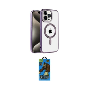 ieg™ iPhone 14 Pro Kılıf Eksen Form Koleksiyonu - Siyah 18D Cam Ekran Koruyucu