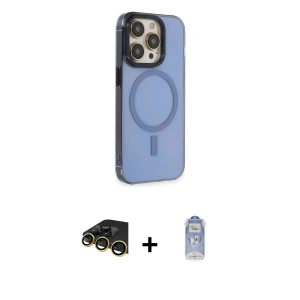 ieg™ iPhone 14 Pro Kılıf Eksen Işık Prime - Siyah Joko Magic 5D Cam + Raze Metal Kamera Lens - GD