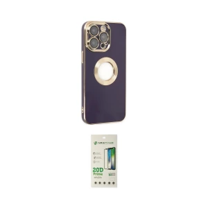 ieg™ iPhone 14 Pro Kılıf İz Form Serisi - Siyah 20D Premium Cam Ekran Koruyucu