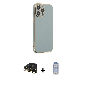ieg™ iPhone 14 Pro Kılıf Yankı Serisi - Siyah Joko Magic 5D Cam + Raze Metal Kamera Lens - GD