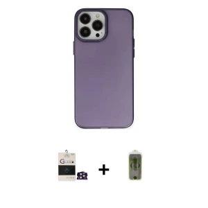 ieg™ iPhone 14 Pro Max Kılıf Ahenk Çizgi Prime - Siyah Joko Magic 5D Hayalet Cam + Bilvis Titan Kamera Lens - GD