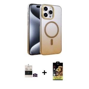 ieg™ iPhone 14 Pro Max Kılıf Ahenk Doku Özel Seri - Siyah Buffer Cam Ekran Koruyucu + Bilvis Titan Kamera Lens - GD