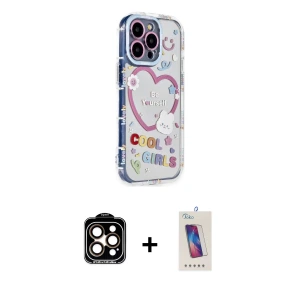 ieg™ iPhone 14 Pro Max Kılıf Ahenk Modern Serisi - Siyah Joko 5D Cam + PVD Metal Kamera Lens - TU
