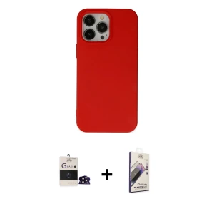 ieg™ iPhone 14 Pro Max Kılıf Ahenk Serisi - Siyah Bilvis 3D Mat Cam Ekran Koruyucu + Bilvis Titan Kamera Lens - SH