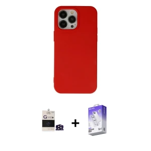 ieg™ iPhone 14 Pro Max Kılıf Ahenk Serisi - Siyah Bilvis 5in1 3D Magic Cam Ekran Koruyucu + Bilvis Titan Kamera Lens - DNMR