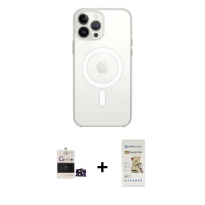 ieg™ iPhone 14 Pro Max Kılıf Ahenk Yansıma Prime - Siyah Mat Seramik Nano Ekran Koruyucu + Bilvis Titan Kamera Lens - SH