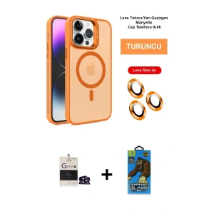 ieg™ iPhone 14 Pro Max Kılıf Akış Form - Siyah 18D Cam Ekran Koruyucu + Bilvis Titan Kamera Lens - SH