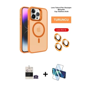 ieg™ iPhone 14 Pro Max Kılıf Akış Form - Siyah 3D Antistatik Cam Ekran Koruyucu + Bilvis Titan Kamera Lens - GS