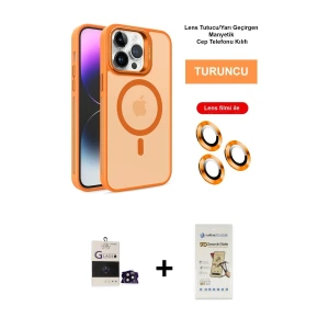 ieg™ iPhone 14 Pro Max Kılıf Akış Form - Siyah Mat Seramik Nano Ekran Koruyucu + Bilvis Titan Kamera Lens - SH
