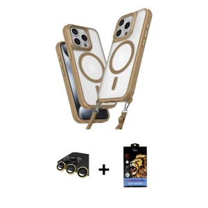ieg™ iPhone 14 Pro Max Kılıf Atlas Doku Koleksiyonu - Siyah Buffer Hayalet Cam Ekran Koruyucu + Raze Metal Kamera Lens - GD