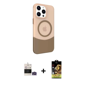 ieg™ iPhone 14 Pro Max Kılıf Çekirdek Asil Özel Seri - Siyah Buffer Cam Ekran Koruyucu + Bilvis Titan Kamera Lens - GS