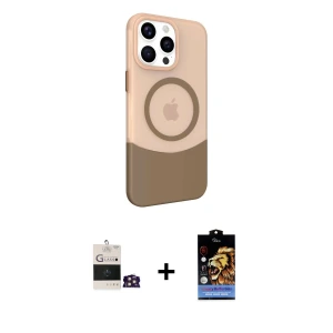 ieg™ iPhone 14 Pro Max Kılıf Çekirdek Asil Özel Seri - Siyah Buffer Hayalet Cam Ekran Koruyucu + Bilvis Titan Kamera Lens - GD