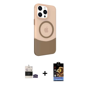 ieg™ iPhone 14 Pro Max Kılıf Çekirdek Asil Özel Seri - Siyah Buffer Hayalet Cam Ekran Koruyucu + Bilvis Titan Kamera Lens - GS