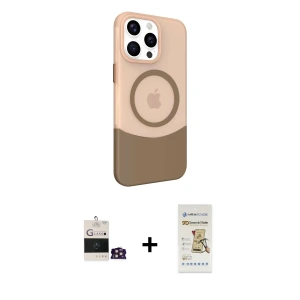 ieg™ iPhone 14 Pro Max Kılıf Çekirdek Asil Özel Seri - Siyah Mat Seramik Nano Ekran Koruyucu + Bilvis Titan Kamera Lens - GD