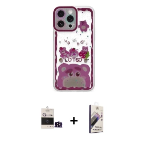 ieg™ iPhone 14 Pro Max Kılıf Çekirdek Asil - Siyah Bilvis 3D Mat Cam Ekran Koruyucu + Bilvis Titan Kamera Lens - SH