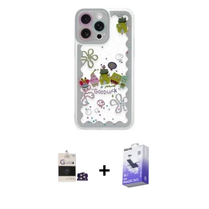 ieg™ iPhone 14 Pro Max Kılıf Çekirdek Asil - Siyah Bilvis 5in1 5D Magic Hayalet Cam Ekran Koruyucu + Bilvis Titan Kamera Lens - GS