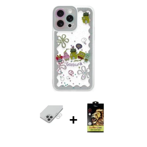 ieg™ iPhone 14 Pro Max Kılıf Çekirdek Asil - Siyah Buffer Cam Ekran Koruyucu + Band Metal Kamera Lens - GS