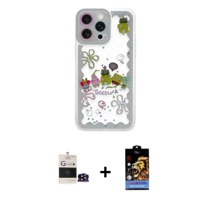 ieg™ iPhone 14 Pro Max Kılıf Çekirdek Asil - Siyah Buffer Hayalet Cam Ekran Koruyucu + Bilvis Titan Kamera Lens - SH