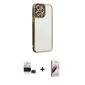 ieg™ iPhone 14 Pro Max Kılıf Çekirdek Klasik Serisi - Siyah Bilvis 3D Mat Cam Ekran Koruyucu + Bilvis Titan Kamera Lens - SH