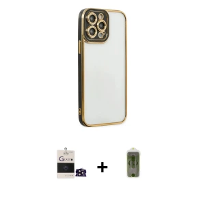 ieg™ iPhone 14 Pro Max Kılıf Çekirdek Klasik Serisi - Siyah Joko Magic 5D Hayalet Cam + Bilvis Titan Kamera Lens - SH