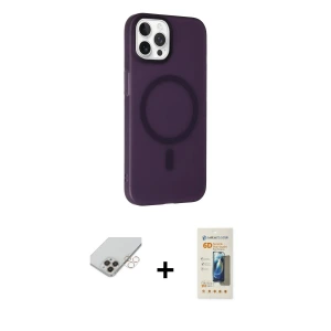 ieg™ iPhone 14 Pro Max Kılıf Çekirdek Modern Prime - Siyah 6D Mat Seramik Hayalet Nano Ekran Koruyucu + Band Metal Kamera Lens - GD