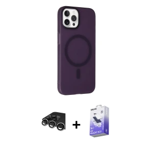 ieg™ iPhone 14 Pro Max Kılıf Çekirdek Modern Prime - Siyah Bilvis 5in1 5D Magic Hayalet Cam Ekran Koruyucu + Raze Metal Kamera Lens - GS