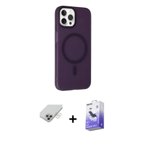 ieg™ iPhone 14 Pro Max Kılıf Çekirdek Modern Prime - Siyah Bilvis 5in1 5D Magic Hayalet Cam Ekran Koruyucu + Band Metal Kamera Lens - GD