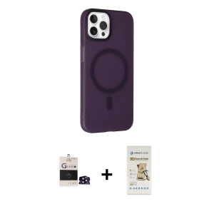 ieg™ iPhone 14 Pro Max Kılıf Çekirdek Modern Prime - Siyah Mat Seramik Nano Ekran Koruyucu + Bilvis Titan Kamera Lens - SH