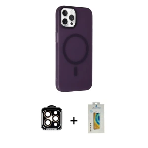 ieg™ iPhone 14 Pro Max Kılıf Çekirdek Modern Prime - Siyah Polymer Nano Ekran Koruyucu + PVD Metal Kamera Lens - TU