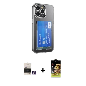ieg™ iPhone 14 Pro Max Kılıf Doruk Klasik Koleksiyonu - Siyah Buffer Cam Ekran Koruyucu + Bilvis Titan Kamera Lens - GS