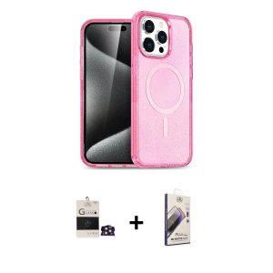 ieg™ iPhone 14 Pro Max Kılıf Eksen Doku Koleksiyonu - Siyah Bilvis 3D Mat Cam Ekran Koruyucu + Bilvis Titan Kamera Lens - GD