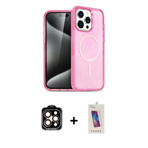 ieg™ iPhone 14 Pro Max Kılıf Eksen Doku Koleksiyonu - Siyah Joko 5D Cam + PVD Metal Kamera Lens - TU
