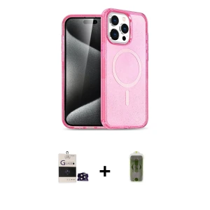 ieg™ iPhone 14 Pro Max Kılıf Eksen Doku Koleksiyonu - Siyah Joko Magic 5D Hayalet Cam + Bilvis Titan Kamera Lens - SH