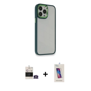 ieg™ iPhone 14 Pro Max Kılıf Eksen Doku Prime - Siyah Joko 5D Cam + Bilvis Titan Kamera Lens - GS