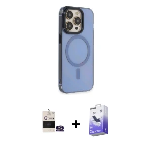 ieg™ iPhone 14 Pro Max Kılıf Eksen Işık Prime - Siyah Bilvis 5in1 5D Magic Hayalet Cam Ekran Koruyucu + Bilvis Titan Kamera Lens - GS