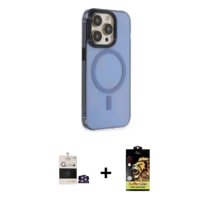 ieg™ iPhone 14 Pro Max Kılıf Eksen Işık Prime - Siyah Buffer Cam Ekran Koruyucu + Bilvis Titan Kamera Lens - GS