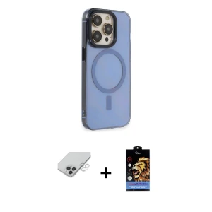 ieg™ iPhone 14 Pro Max Kılıf Eksen Işık Prime - Siyah Buffer Hayalet Cam Ekran Koruyucu + Band Metal Kamera Lens - GS
