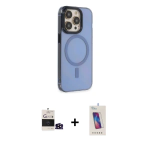 ieg™ iPhone 14 Pro Max Kılıf Eksen Işık Prime - Siyah Joko 5D Cam + Bilvis Titan Kamera Lens - SH