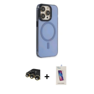 ieg™ iPhone 14 Pro Max Kılıf Eksen Işık Prime - Siyah Joko 5D Cam + Raze Metal Kamera Lens - GD
