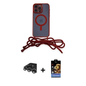 ieg™ iPhone 14 Pro Max Kılıf Eksen Özel Seri - Siyah Buffer Hayalet Cam Ekran Koruyucu + Raze Metal Kamera Lens - GS